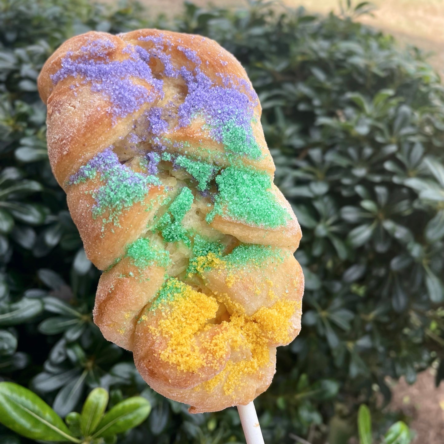 Brioche King Cake on a Stick